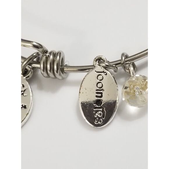 FOUR bracelets 2 1/2 " 1-Alex & Ani with J/ 1-grad bracelet/1- daughter/1-soccer - Picture 5 of 16